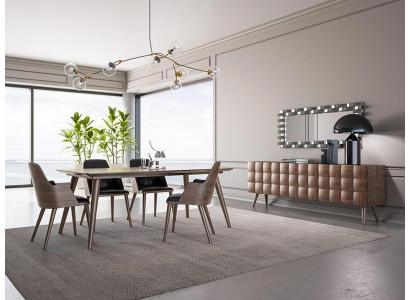 Komplett Set 7tlg Iesssall Iessdësch Neit 4x Still Luxus Sideboard mat Spigel