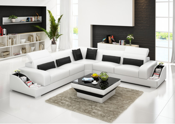 Liederdivan Canapé Wunnlandschaft Eckdivan Eck-Garnitur Modern Sofa Design
