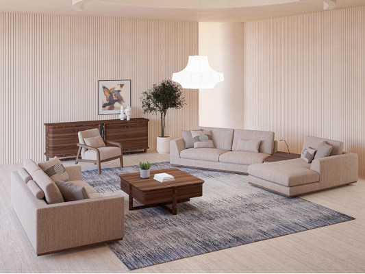 Luxus Cannapé-Garnitur Ecksofa L-Form Zweisëtzer Cannapé Luxus Fautteuil Polstermöbel