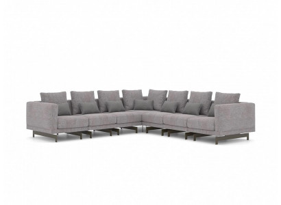 Wunnzëmmer Gro Ecksofa L-Form Designer Canapé Textilmöbel Polstersofa Nei
