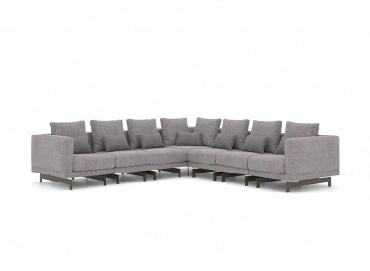 Wunnzëmmer Gro Ecksofa L-Form Designer Canapé Textilmöbel Polstersofa Nei