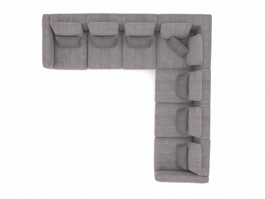 Wunnzëmmer Gro Ecksofa L-Form Designer Canapé Textilmöbel Polstersofa Nei