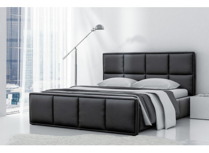 Duebelbett Bettrahmen Bett Miwwel Polsterbett Better Polyester Modern Schwaarz
