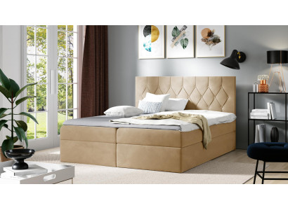 Luxe Boxspring-Bett Hotel Better Polsterfunktioun Bettkasten 180x200cm Beige
