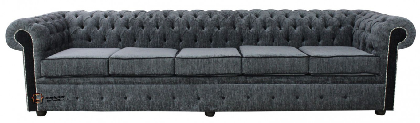 Chesterfield 5 Sëtz Klassesch Luxus Barock Rokoko Sofa Couch Textil Lieder