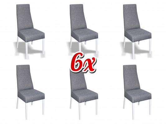 Grupp Set Wunn Eechten Holz Iesszëmmer Garnitur Lehn Samett Textil Stull 6x Still