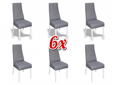 Grupp Set Wunn Eechten Holz Iesszëmmer Garnitur Lehn Samett Textil Stull 6x Still