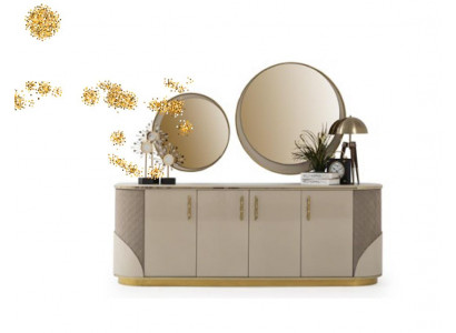 Buffet 2x Spigel Wunnzëmmer Design Luxus Miwwelen Konsole Lowboard Beige