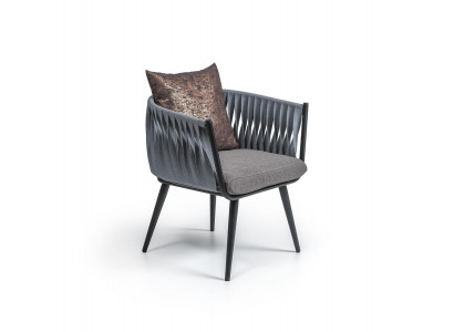 Groue Sëtzstull Neit Miwwel Iesszëmmer Designer Stull mat Armleef.