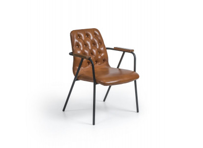 Designer Stull mat Armleef Braun Iesszëmmerstull Luxus Miwwelen Neit Design