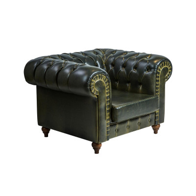 Chesterfield Fauteuil Gréng Modern Design Sëtz Nei Ariichtung Wunnzëmmer
