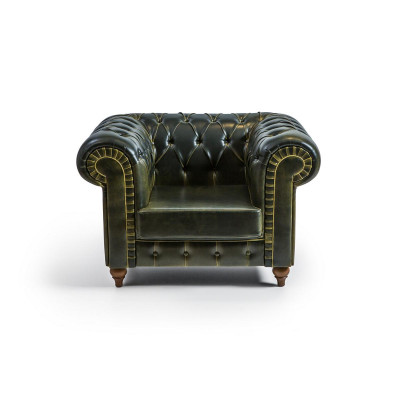 Chesterfield Fauteuil Gréng Modern Design Sëtz Nei Ariichtung Wunnzëmmer