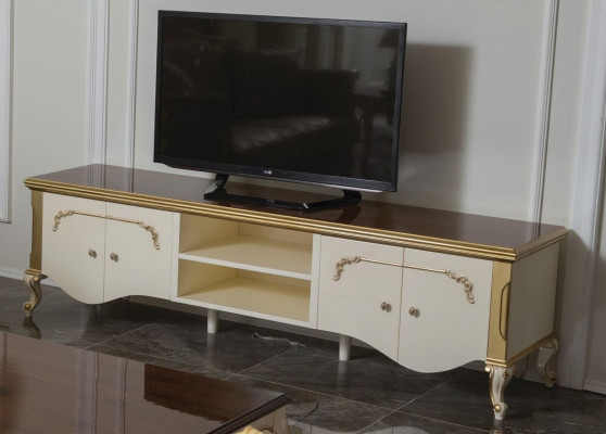 Sideboard TV-Schaf, Lowboard-Schaf, TV-Miwwelen, Fernsehstull wäiss Nei