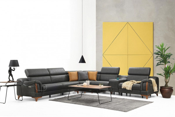 Ecksofa Luxus Canapé L-Form Nei Miwwelen Wunnzëmmer Designer Modern Textil
