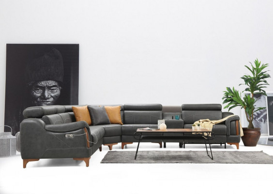 Ecksofa Luxus Canapé L-Form Nei Miwwelen Wunnzëmmer Designer Modern Textil