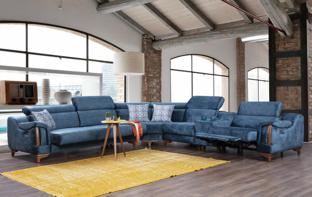 Luxus Textil Eckcouch L Form Stoff Modern Canapé Wunnzëmmer Design Miwwelen