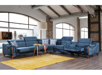 Luxus Textil Eckcouch L Form Stoff Modern Canapé Wunnzëmmer Design Miwwelen