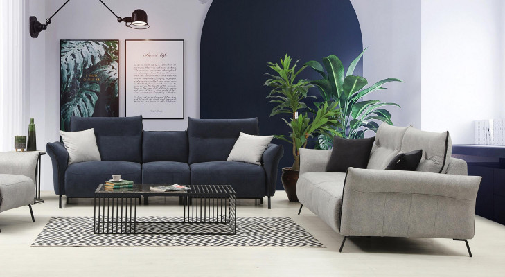 Sofagarnitur Set 2 Stéck Sofa Couch Polstersëtz Modern Designer Luxus Miwwelen
