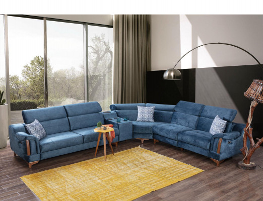 Wunnzëmmer Eckcanapé L-Form Sofa Canapé Modernen Design Miwwelen Textil