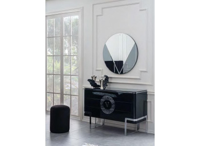 Schwaarz Luxus Kommoud Sideboard Edelstol Féiss Schlofkummer Miwwelen Nei
