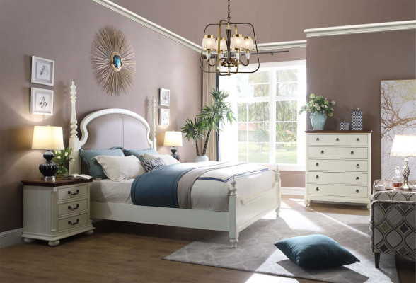 Bett Nuechtvdësch Hocker 4 Deeler Schlofzëmmer Set Design Modern Luxus Better Nei