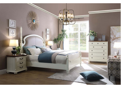 Bett Nuechtvdësch Hocker 4 Deeler Schlofzëmmer Set Design Modern Luxus Better Nei
