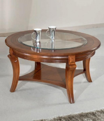 Couchtisch Holzdësch Design Dëscher Italienesch Miwwelen Glastësch Ronn Dësch Braun
