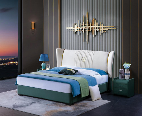 Schlofkummer Bett Nuetsdëscher 3 Stéck Set Design Luxus Better Holz Duebelbett