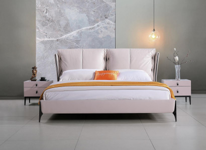 Bett Lieder 2x Nuetsdësch 3 Stéck Schlofzëmmer Set Miwwelen Modern Luxus Better