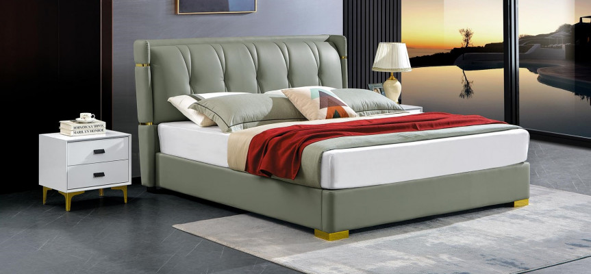 Design Bett 2x Nuetsdësch 3 teileg Schlofzëmmer Set Luxus komplett Garnitur Nei