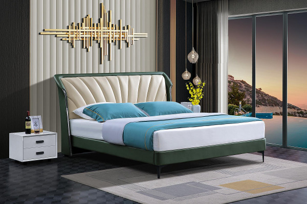 Bettgestell Stoff Miwwelen Luxus Modern Better Bett Textil Schlofzëmmer Design Neit