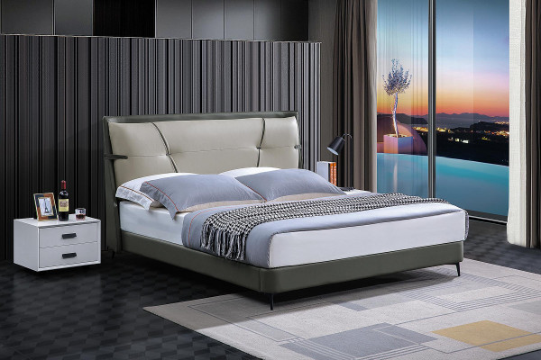 Luxus Miwwelen Better Duebelbett Schlofzëmmer Duebel Bett Beige Hotel Ariichtung