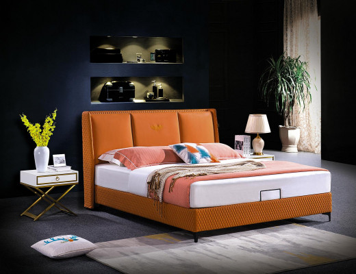 Bett Këssen Orange Luxus Duebel Hotel Better Lieder Schlofzëmmer 180x200