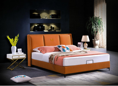 Bett Këssen Orange Luxus Duebel Hotel Better Lieder Schlofzëmmer 180x200