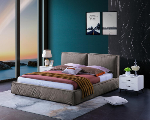 Design-Schlofkummerbett Luxus Holzbetter Duebelbett Ehe Polster Miwwelen 180x200cm