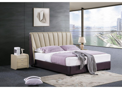 Bett Polsterbett Luxus Schlofzëmmer Design Better Textil Holz Bettgestell Nei