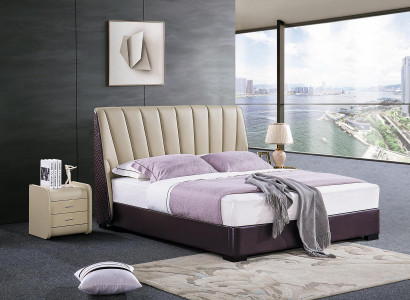 Bett Polsterbett Luxus Schlofzëmmer Design Better Textil Holz Bettgestell Nei