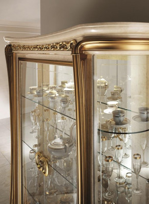 Iesszëmmer Set Garnitur Vitrine Dësch 6x Stull Kommode Spigel Barock Nei 10tlg.