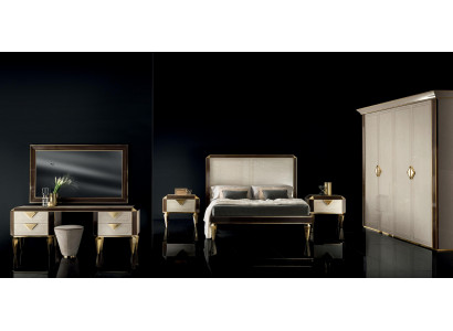 Bett Nachtisch Kleederschaf 7-tlg. Schlofzëmmer Set Design Luxus Schlofzëmmer