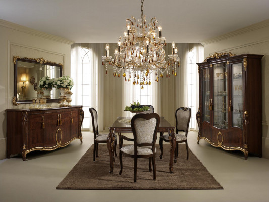 Iessdësch 4x Still Vitrin Dressoir 8tlg. Iesszëmmer Set Grupp Garnitur Dësch
