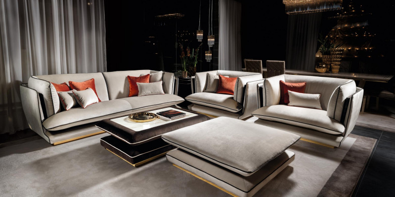 Sofagarnitur 3-1-1 Sëtz Sofa Couch Polster Garnitur Couchen Sofas arredoclassic