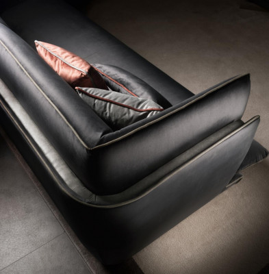 Sofa Couch Luxus Ecksofa Miwwelen Wunnzëmmer Polster Design Textil arredoclassic