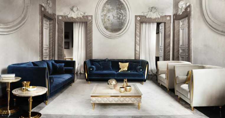 Sofagarnitur Canapé Canapé 3 + 3 Wunnzëmmer Designer Barock Miwwelen Klassesch