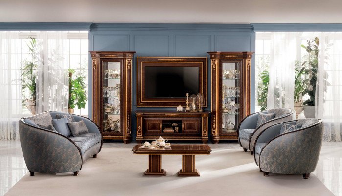 Italienesch Wunnzëmmer Polstermöbel Sofa-Set 3+2+1 Komplett Set
