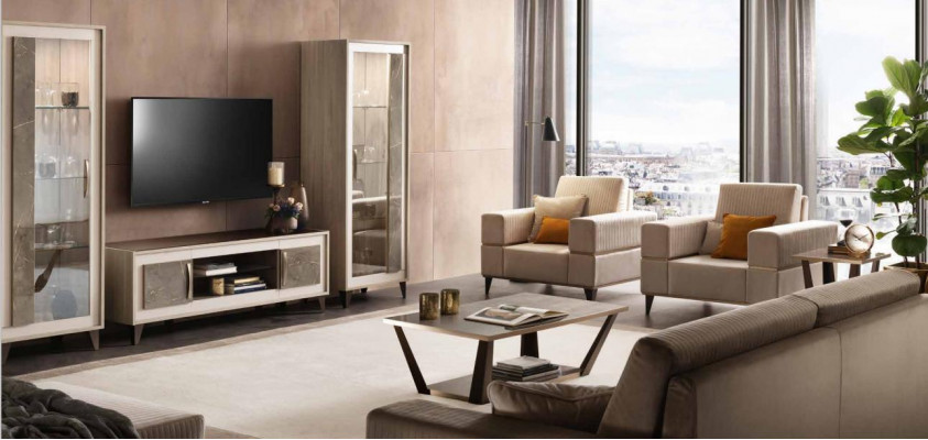 Sofagarnitur 3211 Sëtz Set Design Canapéë Polster Couchen 4stéck Textil Relax Nei