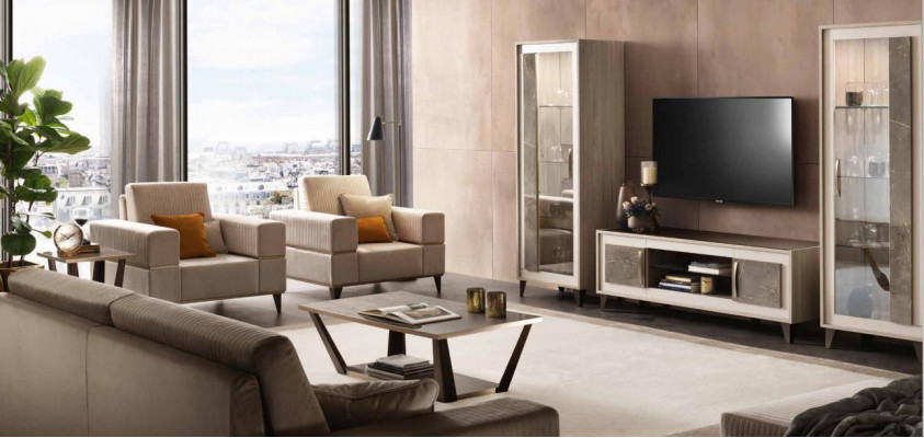 Sofagarnitur 3211 Sëtz Set Design Canapéë Polster Couchen 4stéck Textil Relax Nei