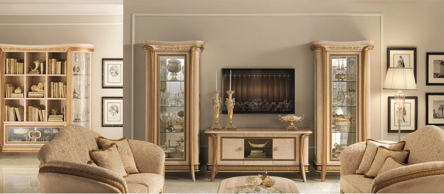 Design Wunnwand Sideboard 2x Schaf Lowboard RTV Anrichte 3-stéck Set Vitrin