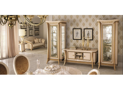 Wunnzëimmermiwwel Set Wunnzëimmer Sideboard 2x Vitrinn 3-dgj. Wunnmauer arredoclassic