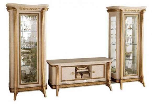 Wunnzëmmer Sideboard 2x Vitrin 3tlg. Wunnwand Miwwel arredoclassic Set Design