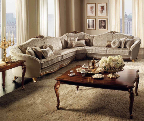 Ecksofa Wunnlandschaft Sofa Canapé L-Form Polster Canapéen Textil arredoclassic